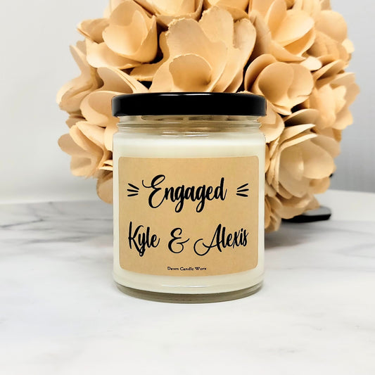 Engaged Candle - Personalized With Names