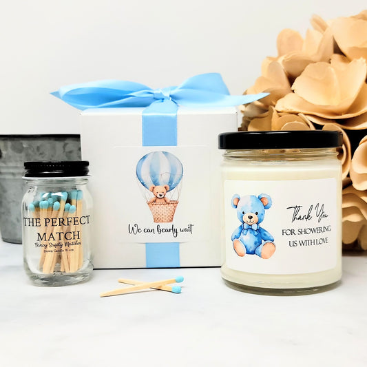 Teddy Bear We Can Bearly Wait - Thank You For Showering Us With Love - Baby Boy