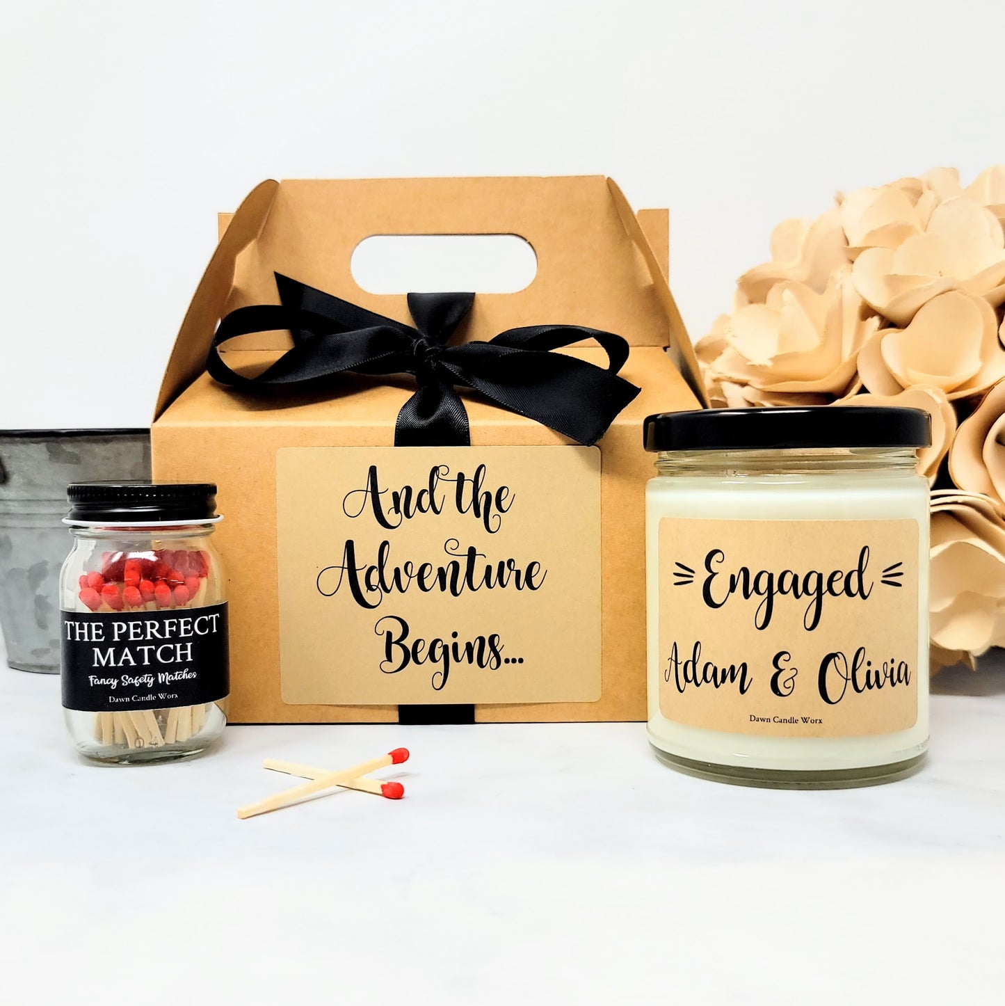 Engaged Candle - Personalized With Names