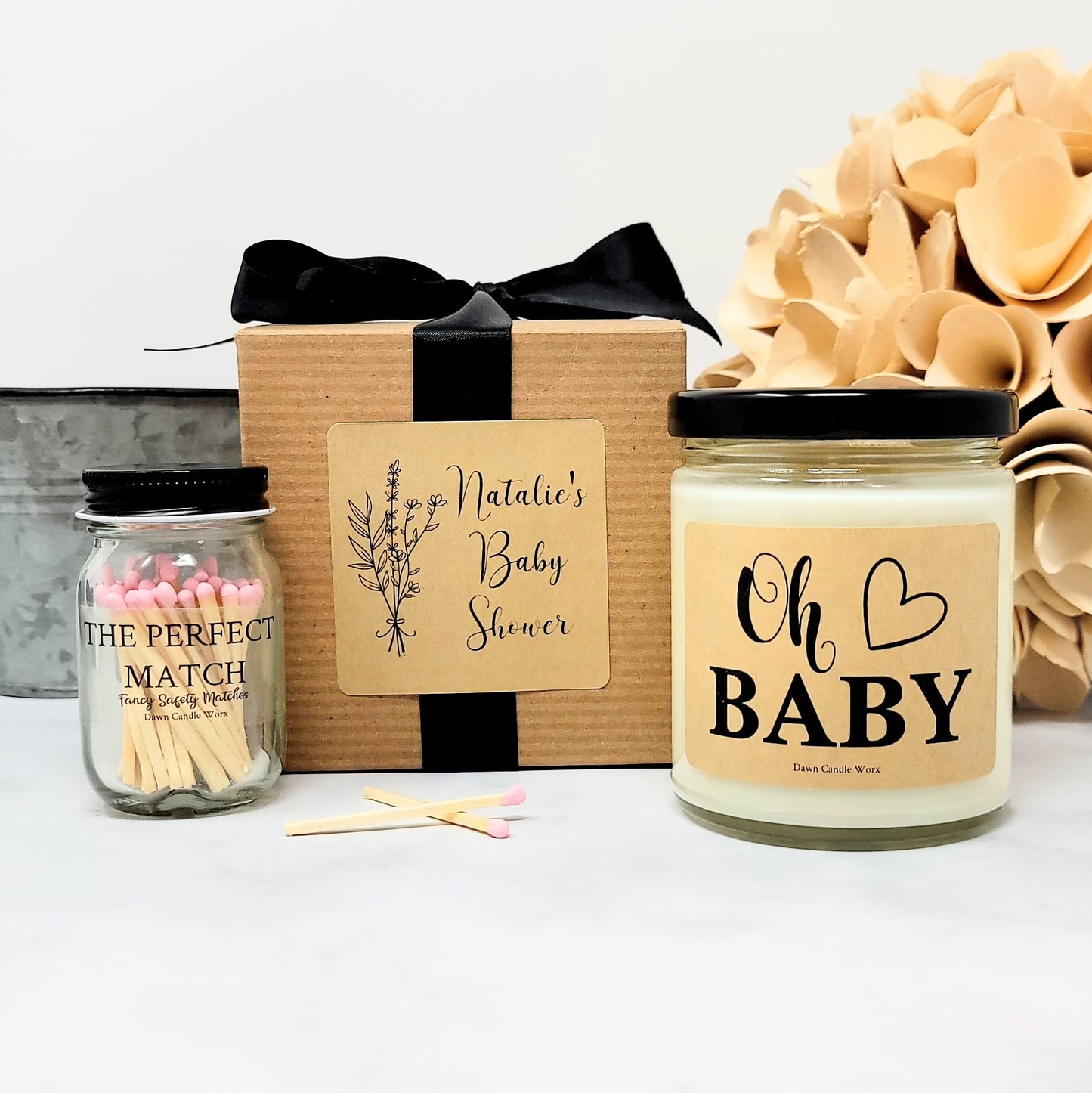 Oh Baby Candle - Baby Girl Shower