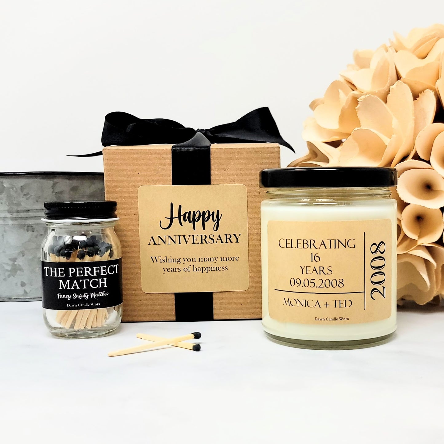 Personalized Anniversary Gift Candle