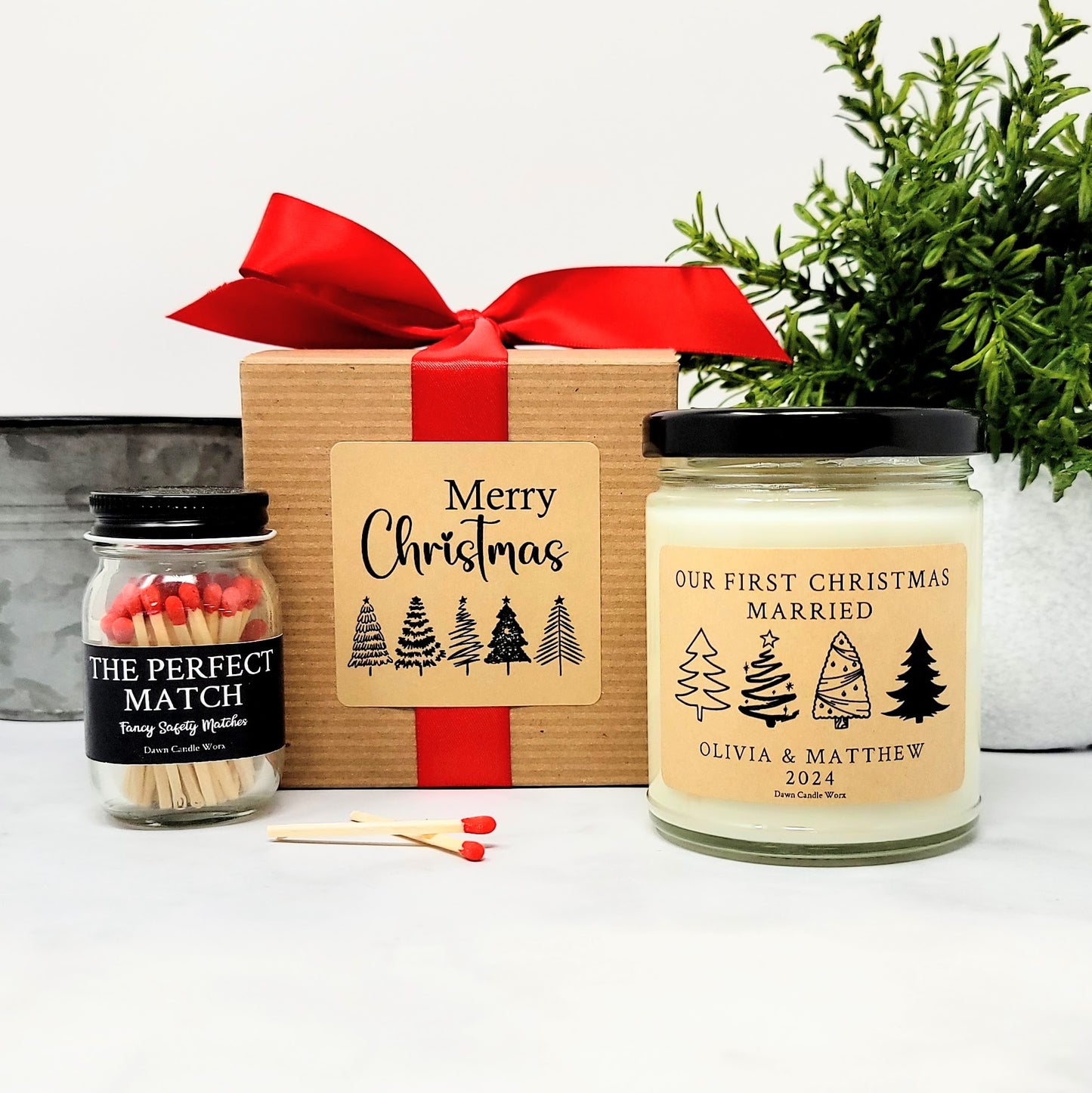 First Christmas Married Candle