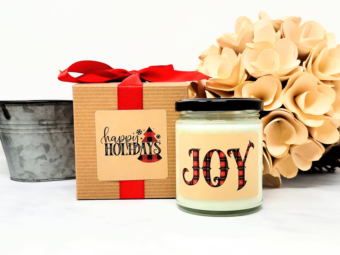 Joy Christmas Candle