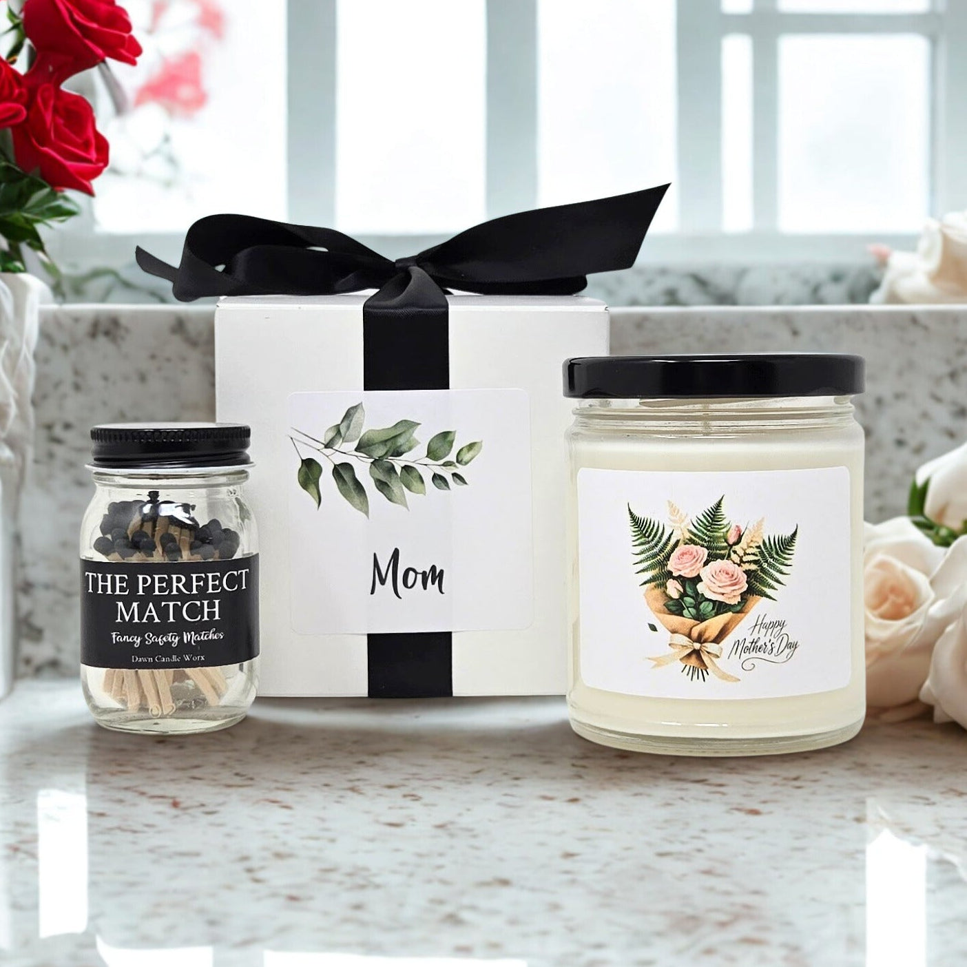 Mother's Day Candle - Pink Roses