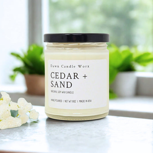 Cedar and Sand Candle