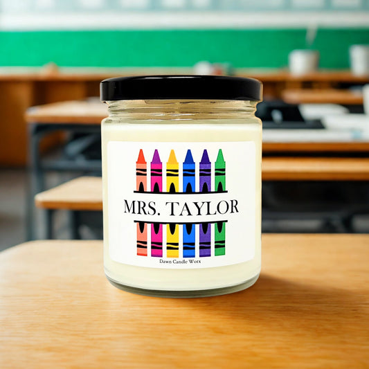 Teacher Crayon Candle - Personalized