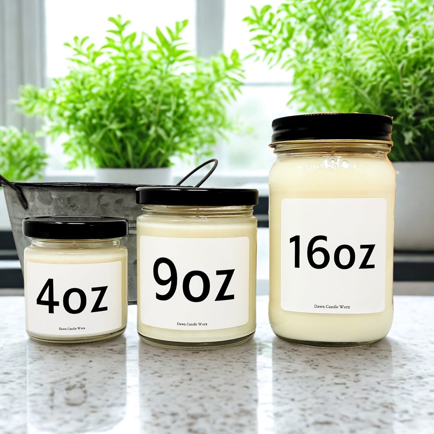 Thankful Grateful and Blessed Candle with Pumpkins