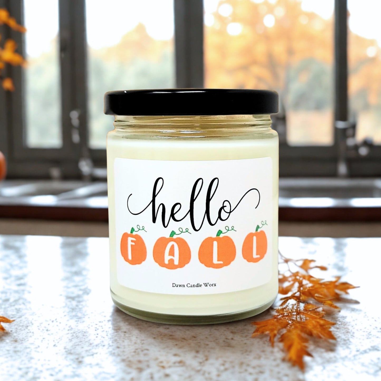 Hello Fall Pumpkin Candle