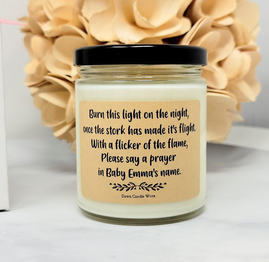 Baby Girl Shower Candle - Say A Prayer In Baby's Name