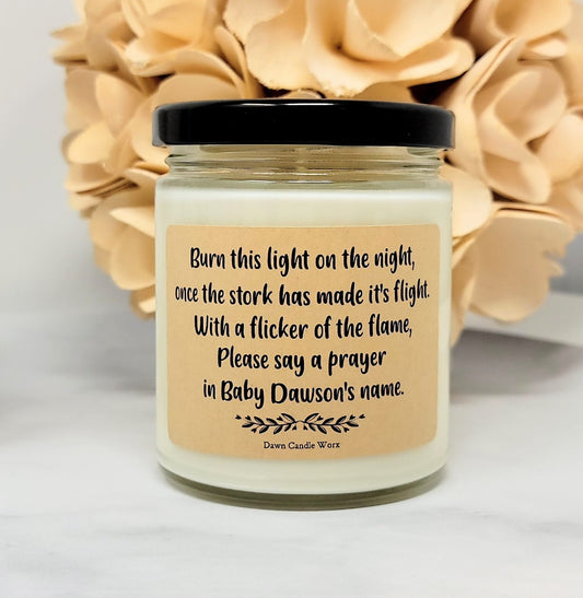 Baby Boy Shower Candle - Say A Prayer In Baby's Name