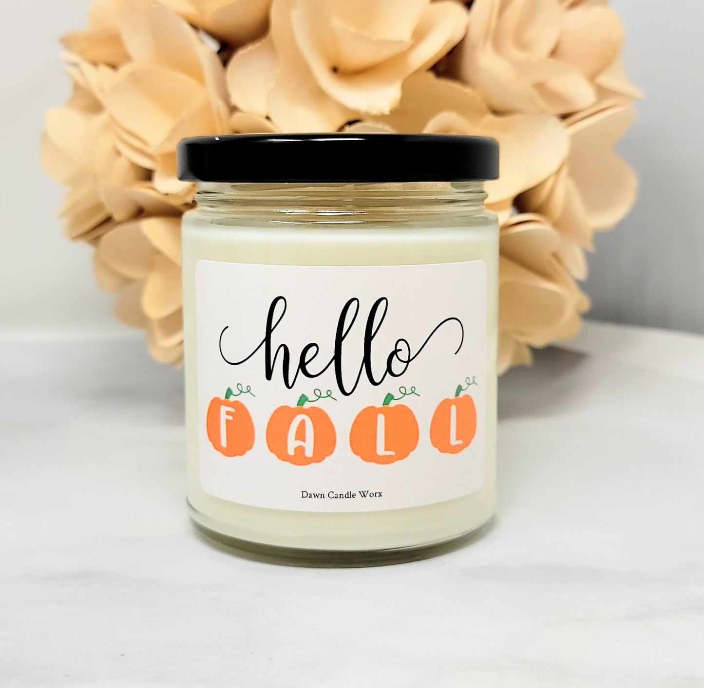 Hello Fall Pumpkin Candle