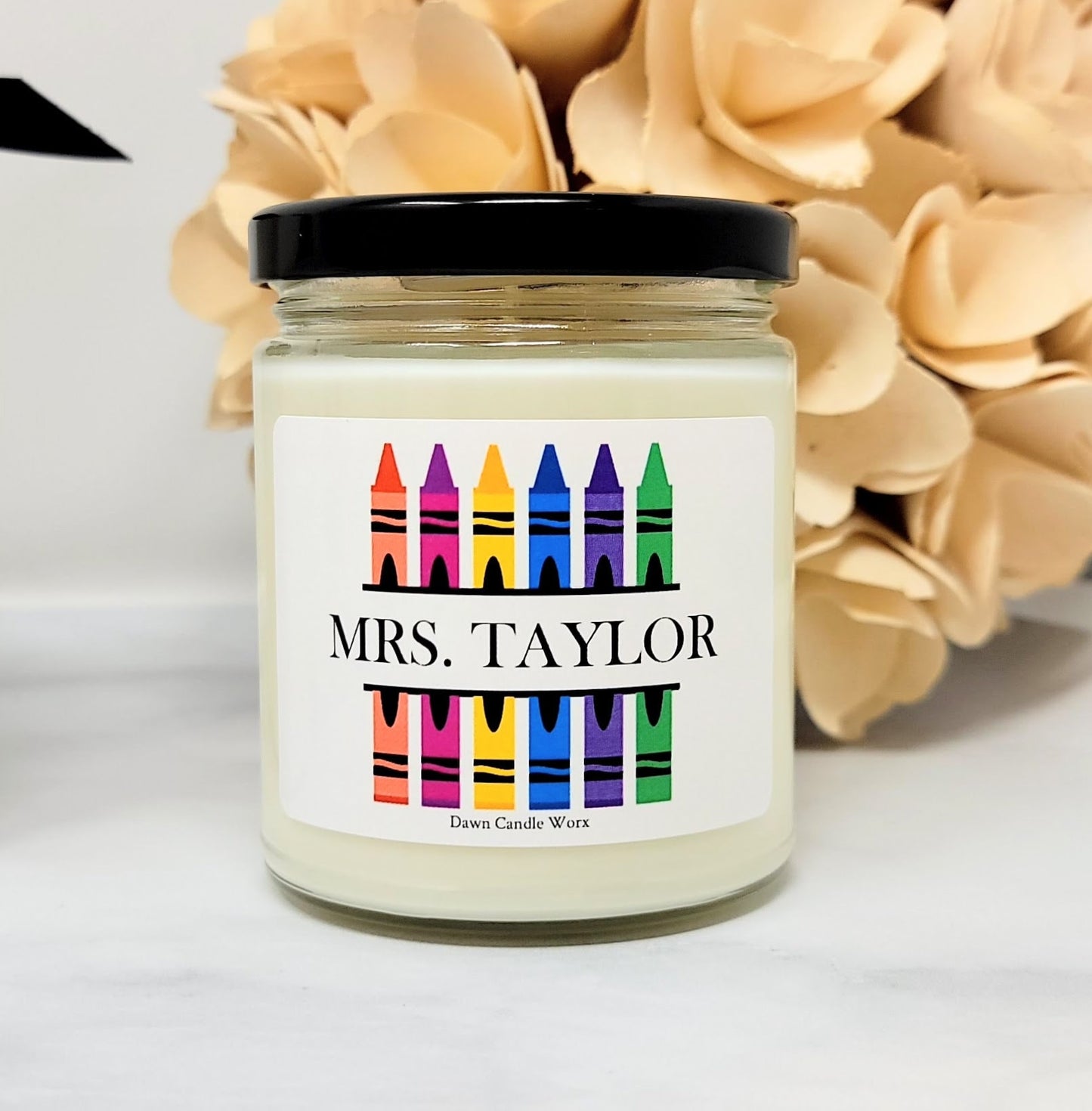 Teacher Crayon Candle - Personalized