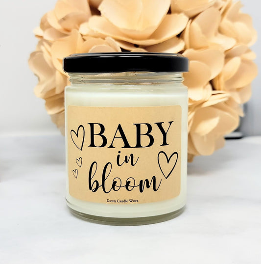 Baby In Bloom Baby Shower Candle - Baby Girl