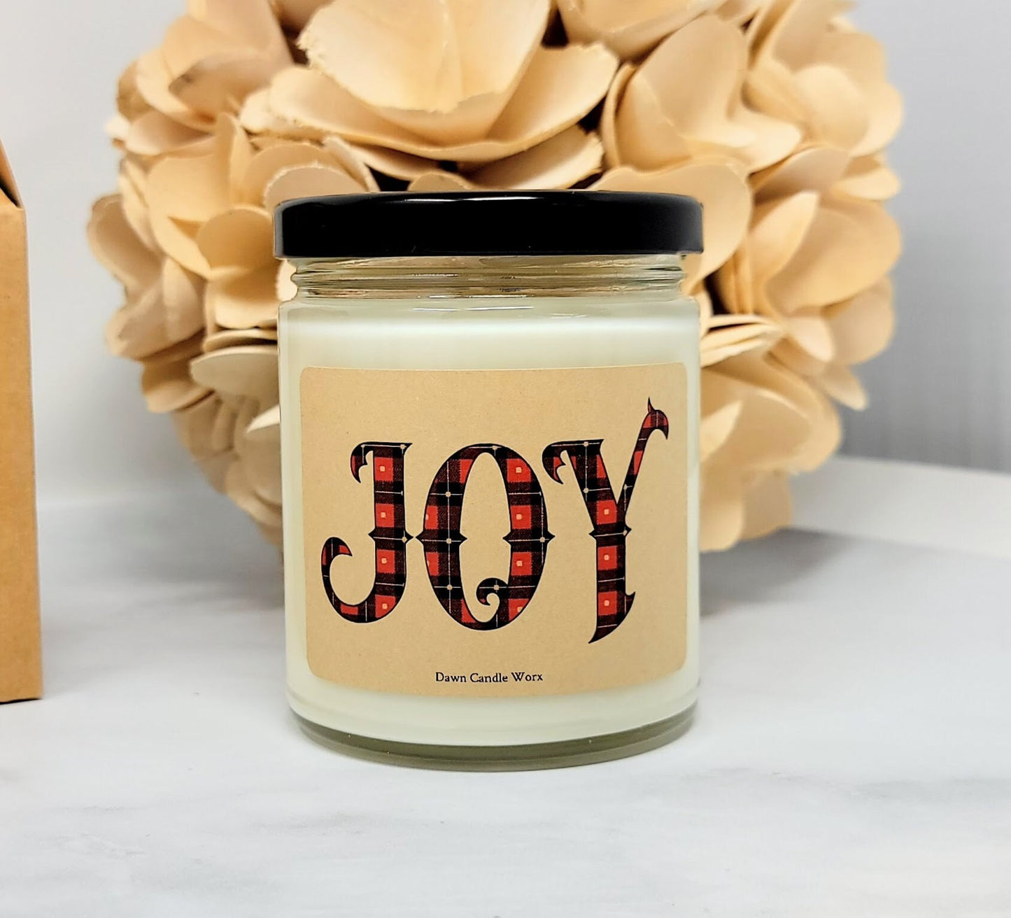 Joy Christmas Candle