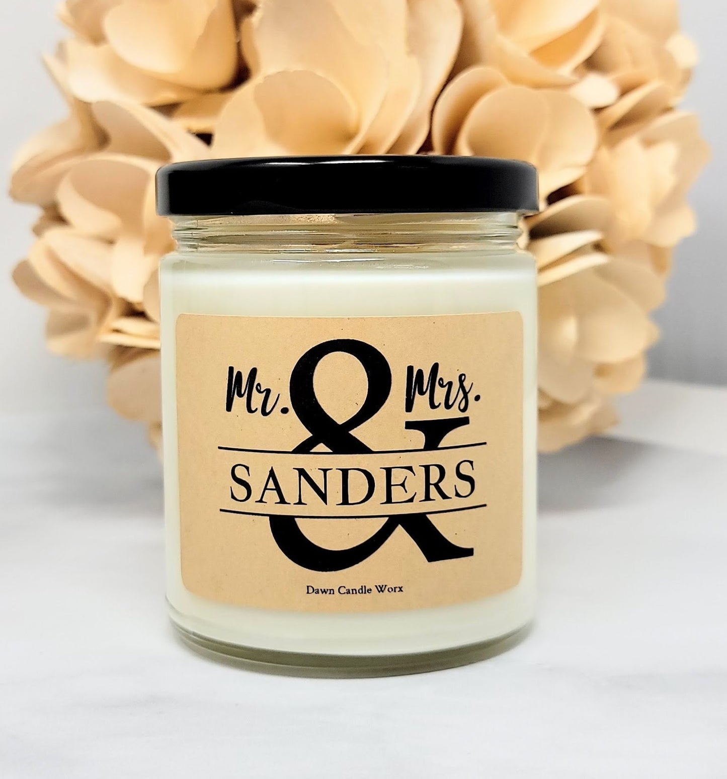 Mr. and Mrs. Candle - Personalized with Last Name