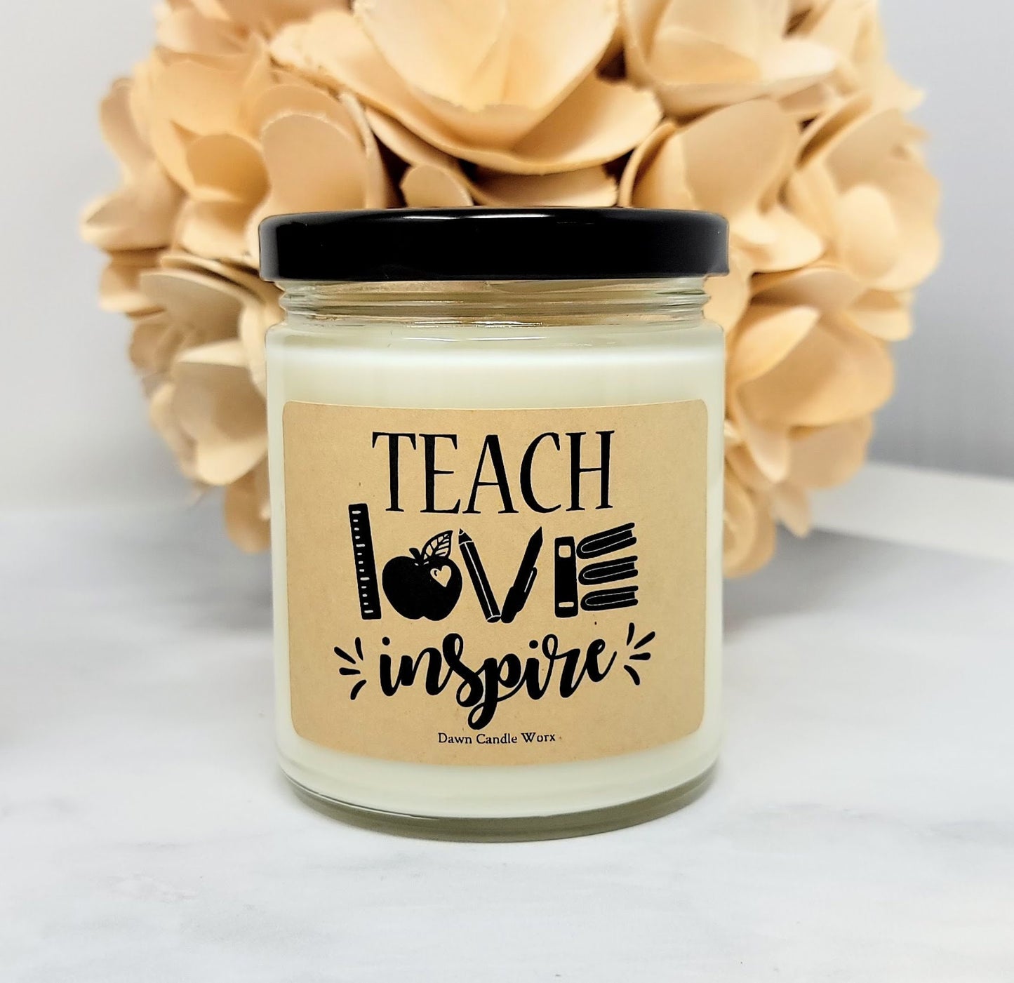 Teacher Candle - Teach Love Inspire