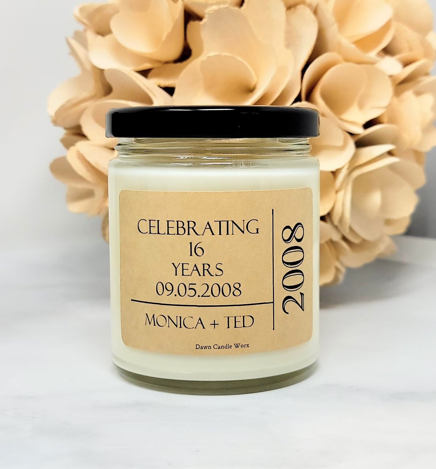 Personalized Anniversary Gift Candle