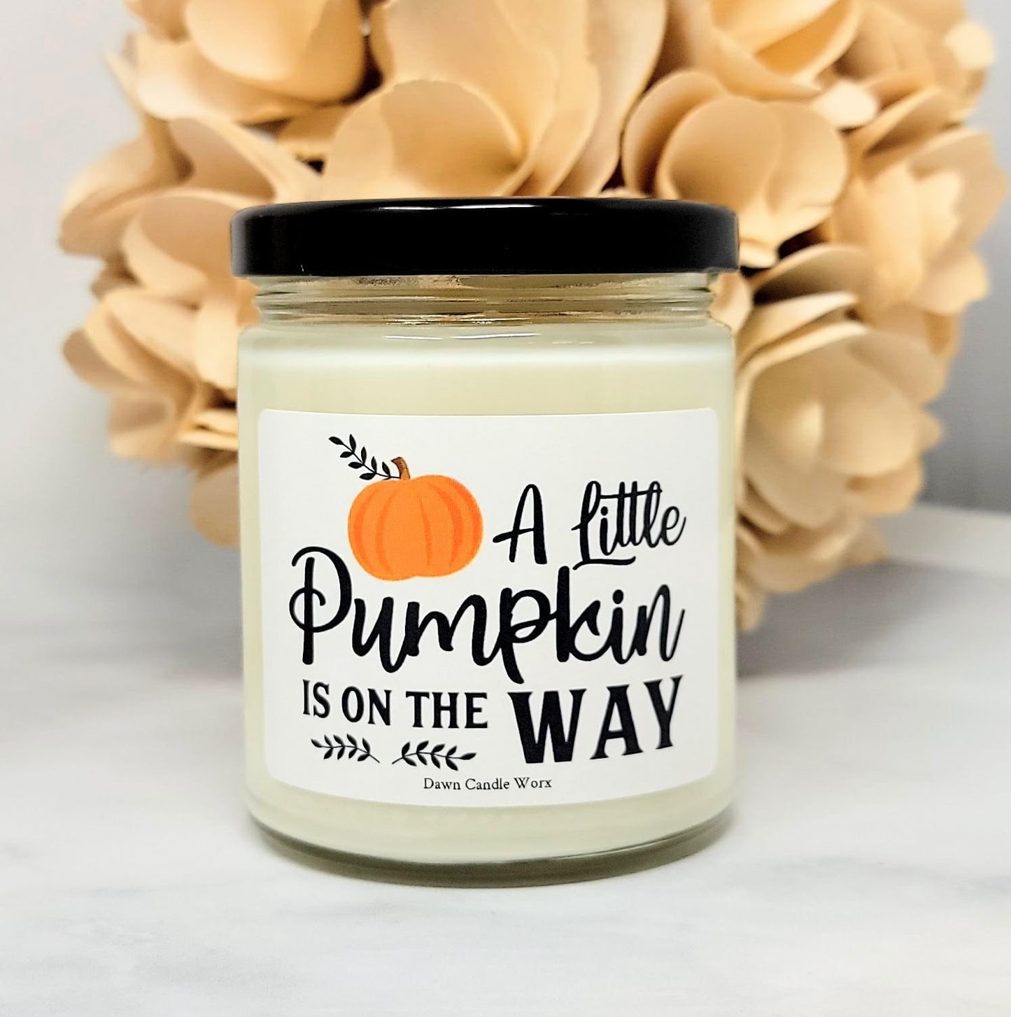 Pumpkin Baby Shower Candle